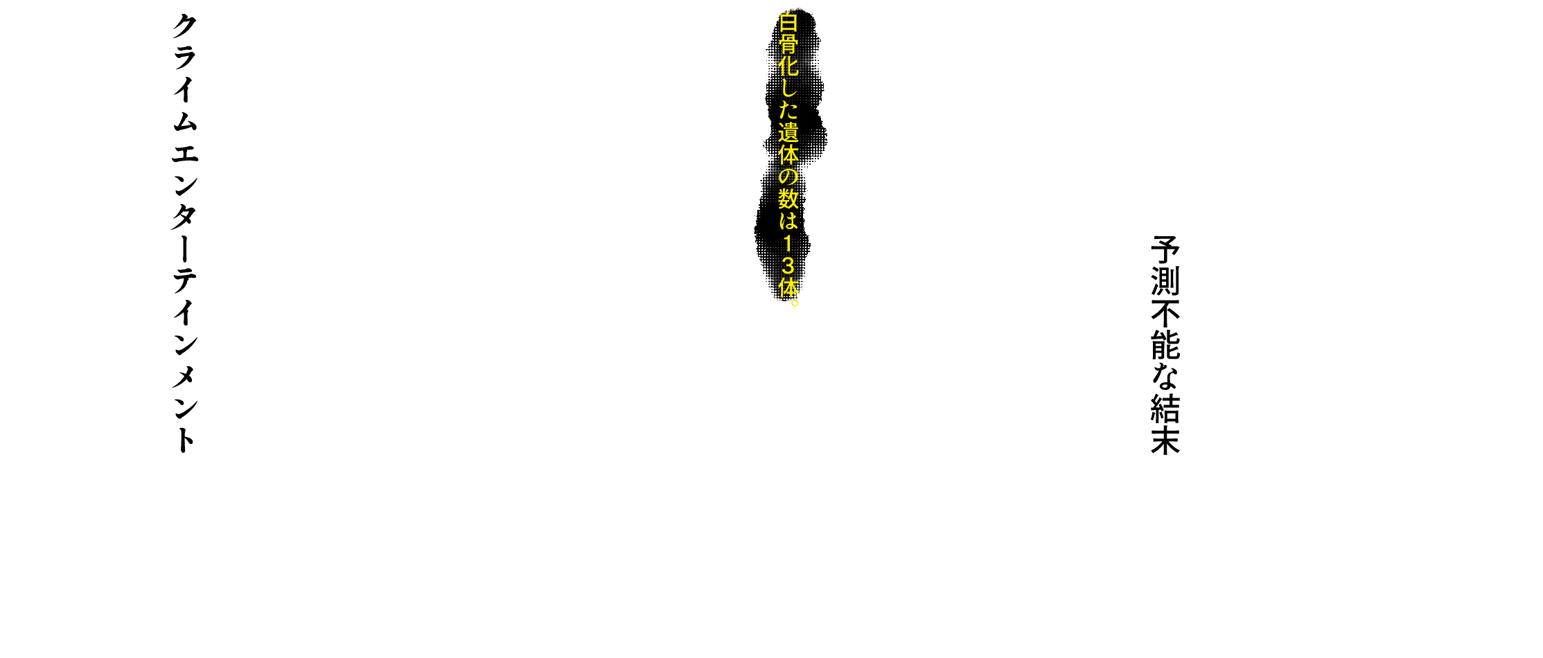 13人の子どもたちの白骨死体が見つかった、通称″灰川邸事件〝。現場に残された謎のマークが、7年の時を経て、再び姿を現す。不可解な共同生活、″父〝と呼ばれる容疑者、事件の6人の生存者、幾重にも隠された真実。降り積もる謎が予測不能な結末へ誘う、ヒューマンサスペンス！2024年、若者たちが社会や家族からの逃げ場所として、たむろしている都内某所。そこで、突如１人の少女が失踪する事件が…そして、遡ること7年。2017年、とある洋館で少年少女監禁死体遺棄事件が起きた。遺体の数は13体。刑事・冴木仁が事件の解明に乗り出した。被疑者は、屋敷の主・灰川十三。消息不明の謎の男だ。彼が犯人かと思われたのだが……かつて一緒に洋館に住んでいた子供たちは、灰川の犯行を否定する。そんな中、現れたのは灰川を父と慕う謎の女性・蓮水花音だった。事件を追う冴木と花音。そして、次第に明らかになっていく真犯人の存在……過去と現在をつなぐ事件の真相とは、いったい―――かつて一緒に洋館に住んでいた子供たちは、灰川の犯行を否定する。そんな中、現れたのは灰川を父と慕う謎の女性・蓮水花音だった。事件を追う冴木と花音。そして、次第に明らかになっていく真犯人の存在……過去と現在をつなぐ事件の真相とは、いったい―――はたして、事件の真犯人は…！？謎が新たな謎を呼び、過去と現在が交差する、クライムエンターテインメントの幕開け――