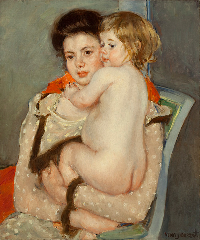 裸の赤ん坊を抱くレーヌ・ルフェーヴル（母と子）