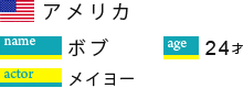 ボブ　２４歳（アメリカ人）　メイヨー